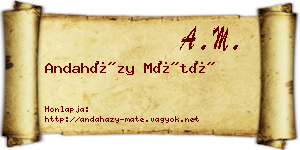 Andaházy Máté névjegykártya