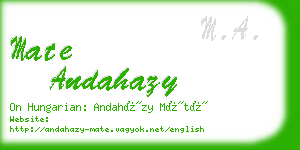 mate andahazy business card